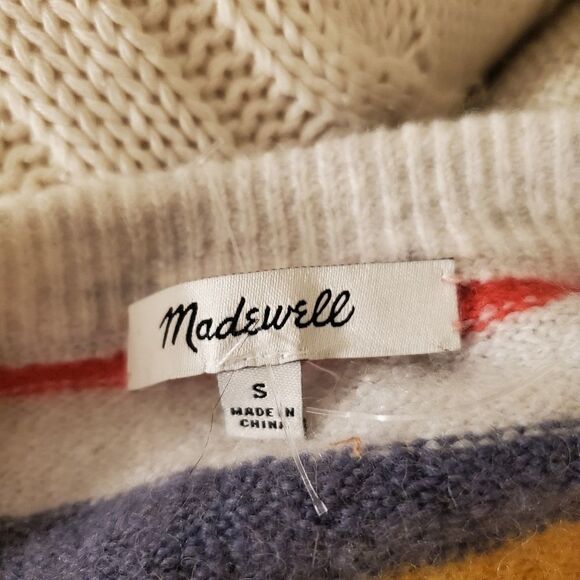 Madewell Cardiff Stripe Crewneck Sweater Size Sm - Picture 10 of 12